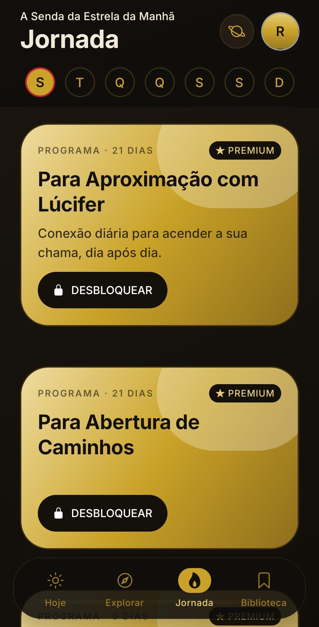 Tela do app Lucify