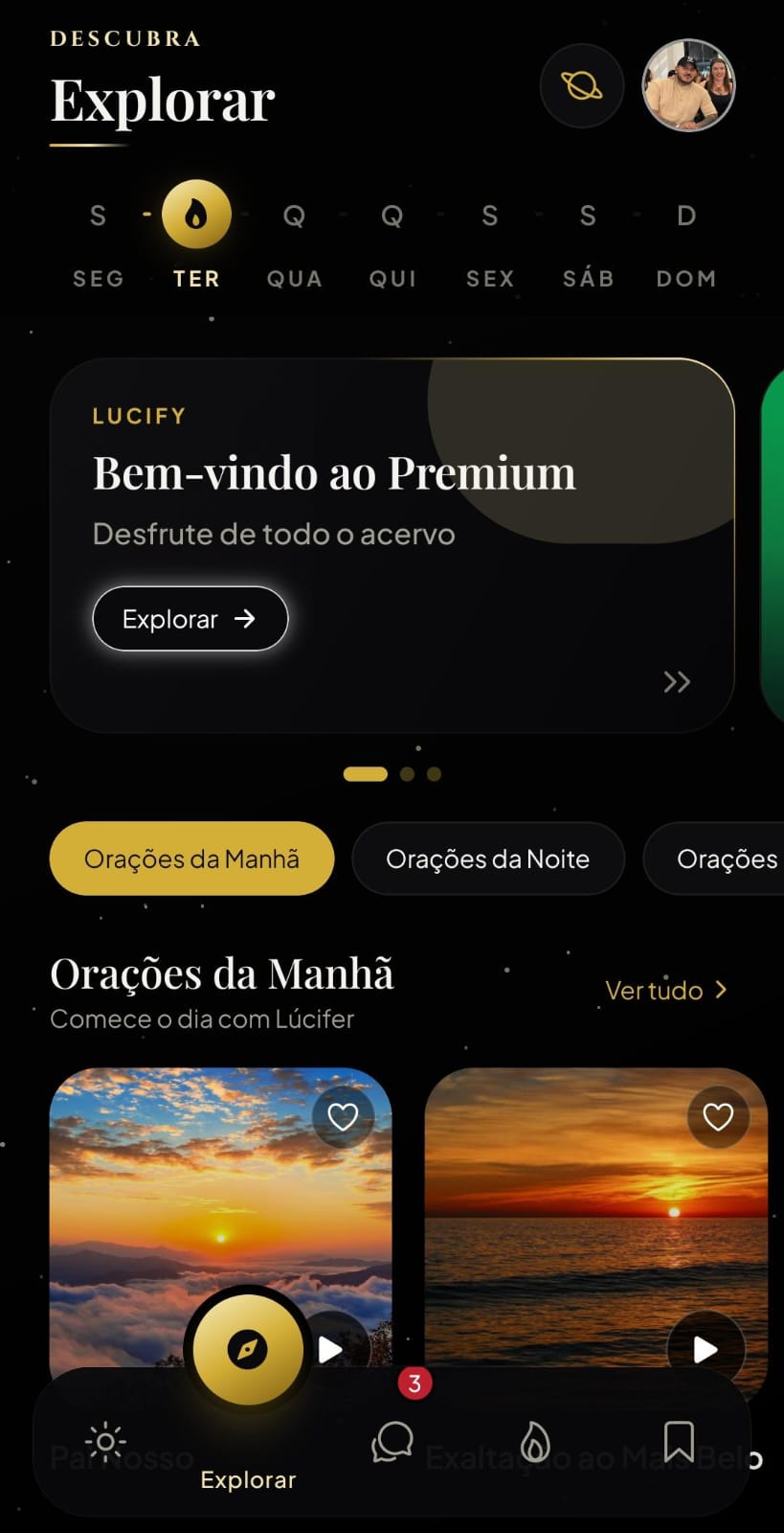 Explorar o acervo de orações e cânticos do Lucify